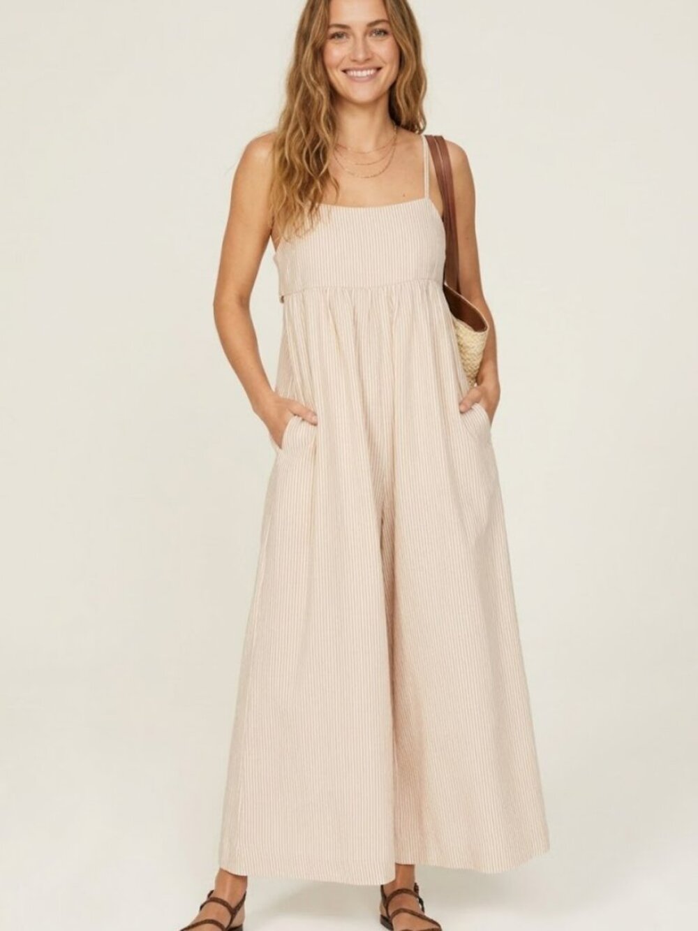Madewell Linen-Blend Tie-Back Wide-Leg Jumpsuit